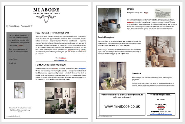 Mia Abode Newsletter